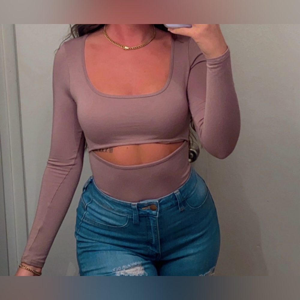 Long Sleeve Cutout Bodysuit